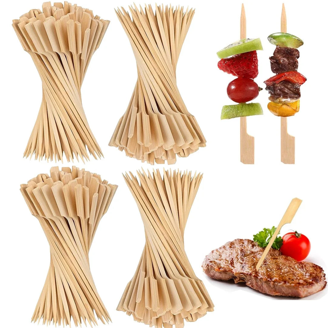 100 Bamboo Skewers – Paddle Picks for BBQ, Cocktails & Appetizers Bamboo Skewer Picks Peaceful Pleasures Health and Wellness