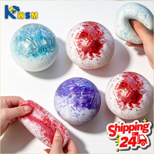 Crushed Ice Squishy Fidget Ball 1-20PCS | Soft Sensory Squeeze Toy Sensory Fidget Toy Oasis Select