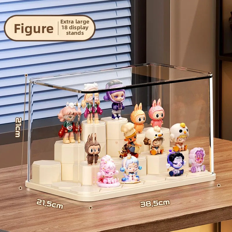 Modular Blind Box Display Case - Clear Dust-Proof Showcase for Anime Figures Customizable DIY Shelving System Multi-Size Options Peaceful Pleasures Health and Wellness Figures model XL