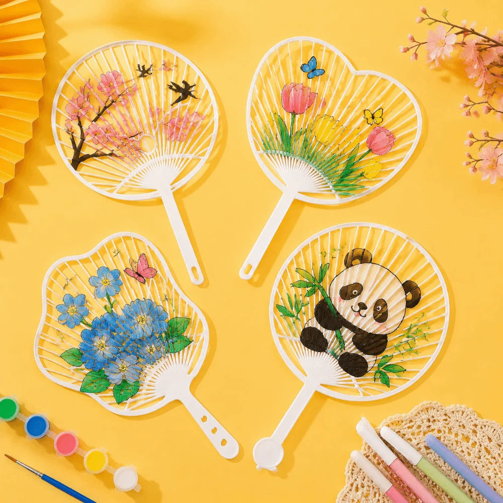 DIY Uchiwa Hand Fan Framework | White Plastic Craft Kit