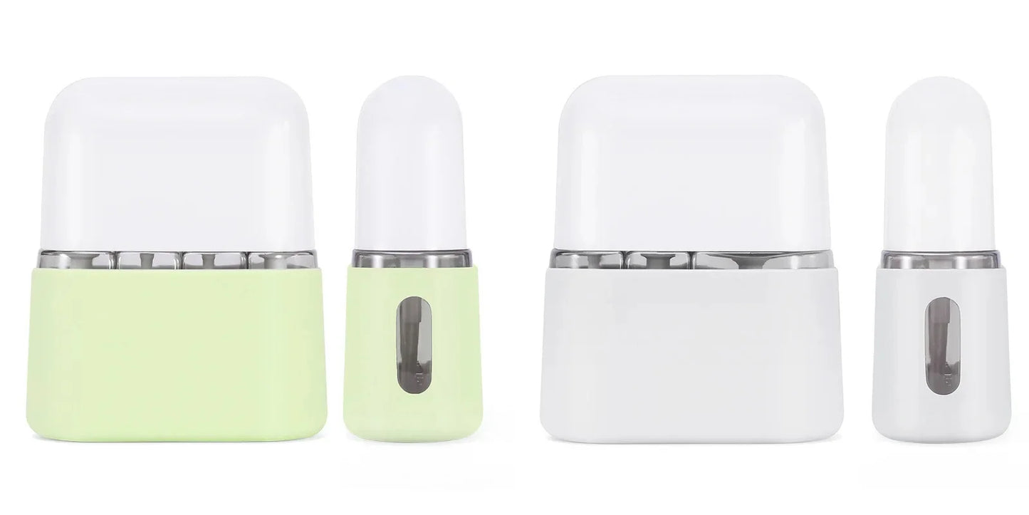 3PCS SET 50ml&100ml Travel Bottle Set Shampoo Shower Gel Hand Soap Cosmetic Moisture Body Empty Bottle Travel Kit Accessories Peaceful Pleasures Health and Wellness 2set green and grey