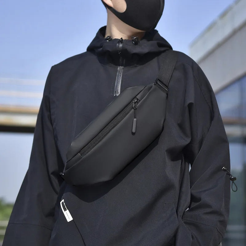 Men's Waterproof Crossbody Bag – PU Messenger Bag for Travel