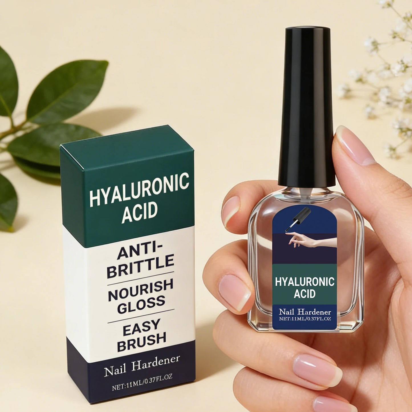 Hyaluronic Acid Nail Strengthening Drops Nourish Brittle Hands Feet Nails Repair Breakage Boost Nails Gloss Growth Nail Hardener Peaceful Pleasures Health and Wellness