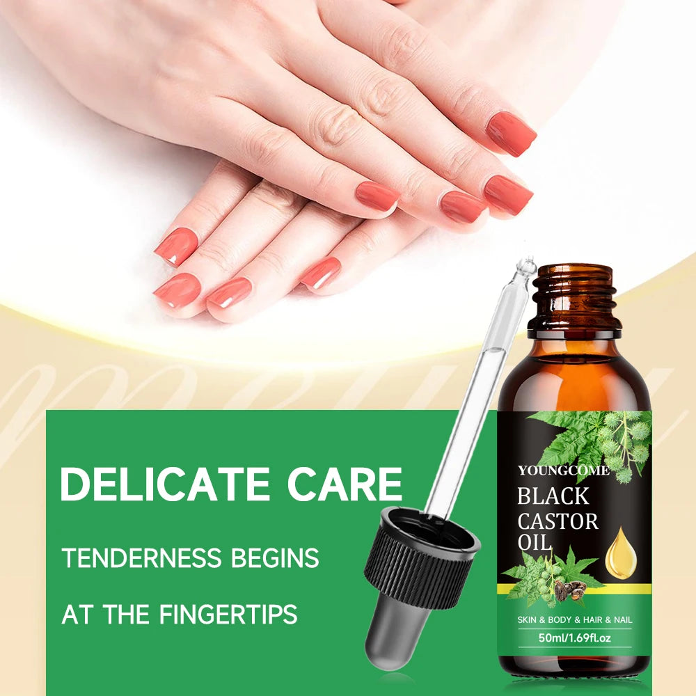 Black Castor Oil Healthy Castor Oil Improves Hair Line Toughness Nourishes The Body Skin Hair Massage Moisturizing 30/60ml Peaceful Pleasures Health and Wellness
