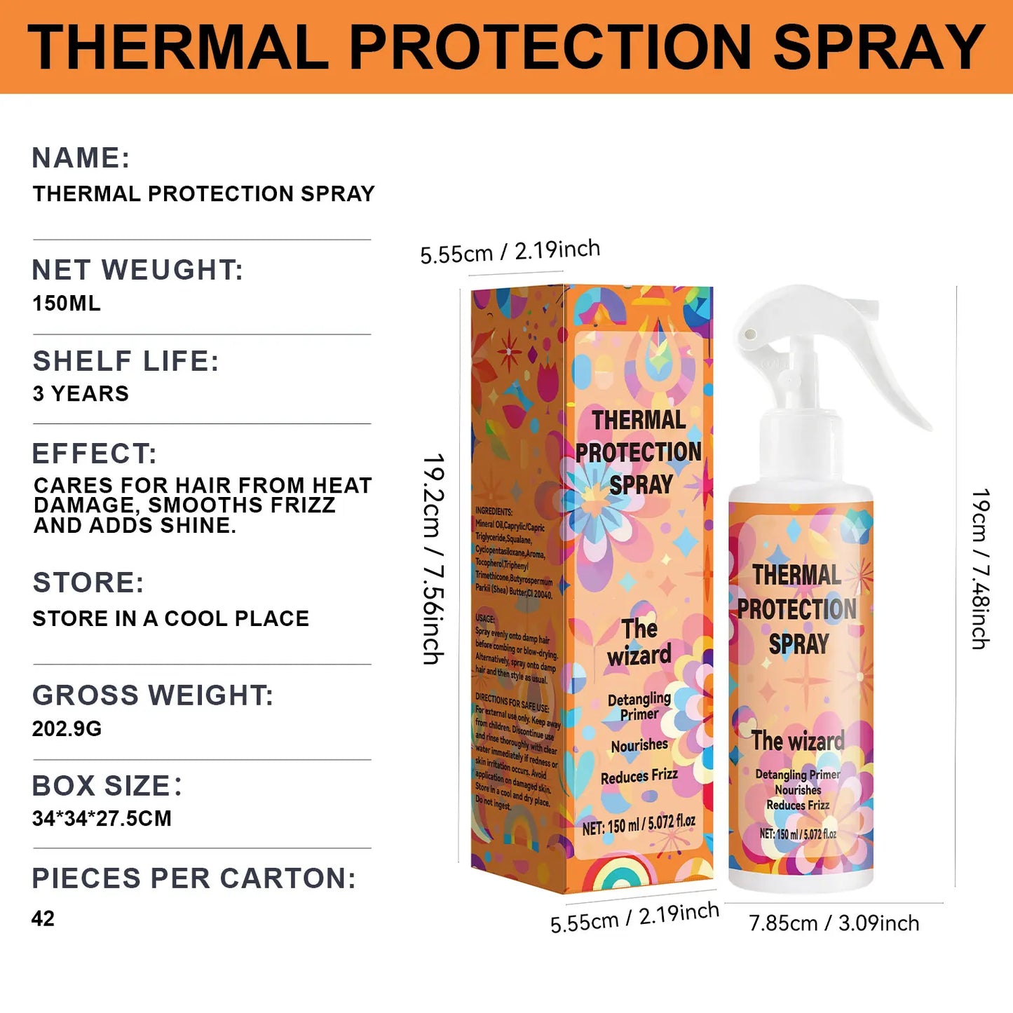 Thermal Protection Spray for Hair Heat Protector Serum Protect Hair From UV Damaged Moisturizing Hair-care Conditioner for Women Peaceful Pleasures Health and Wellness