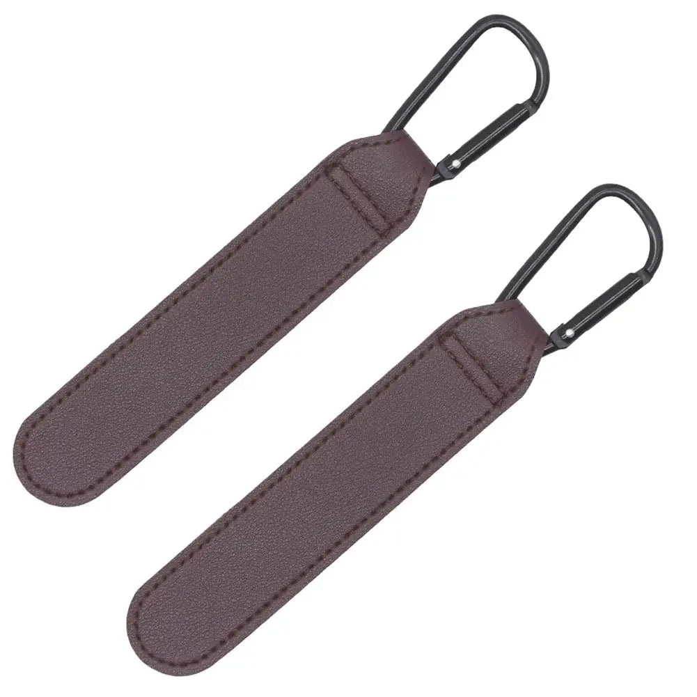 2Pcs PU Leather Stroller Hooks Versatile Stroller Handle Hanger Diaper Bag Purse Grocery Organizer Hook Stroller Accessories Peaceful Pleasures Health and Wellness Red