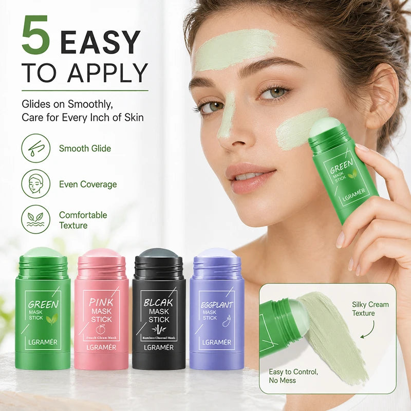 LGRAMER Green Tea Solid Facial Mask 40g | Deep Pore Cleanse