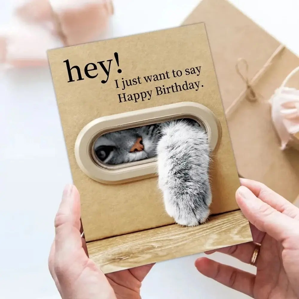 Kitty Paw Birthday Card with LED Light & Music – Cat Design