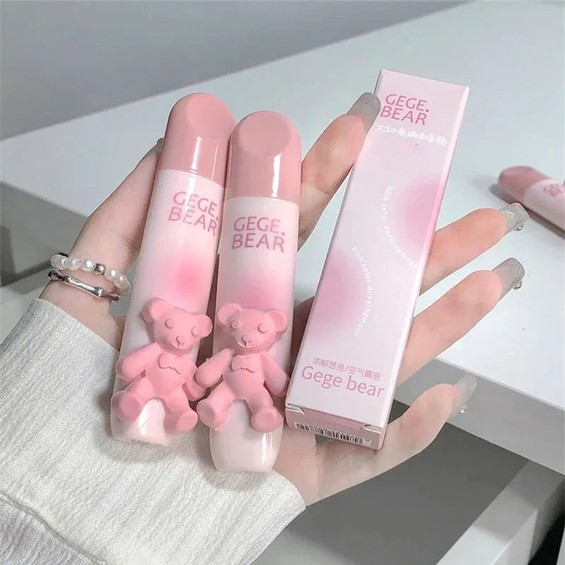 Cute Bear Matte Velvet Liquid Lip Gloss – Waterproof & Long-Lasting