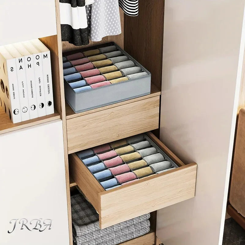24-Compartment Foldable Fabric Drawer Organizer Storage Box