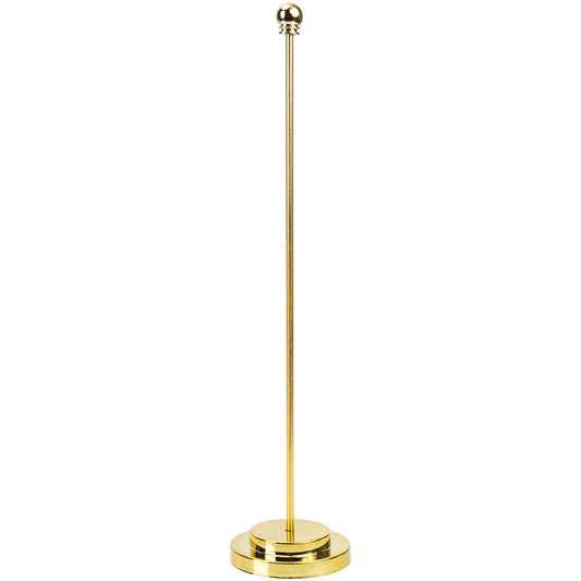 Metal Flag Display Holder Flag Rod Flag Pedestal Table Runner Fixed Base Home Desktop Balcony Garden Flagpole Pedestal Peaceful Pleasures Health and Wellness Golden