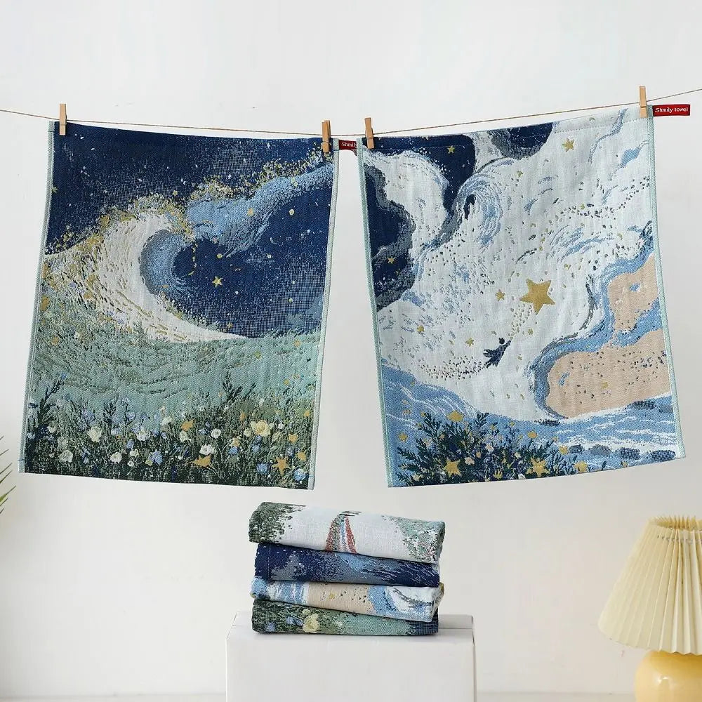 Large Cotton Gauze Hand Towel – Quick-Dry Kitchen Tea Towel Kitchen Hand Towel Peaceful Pleasures Health and Wellness