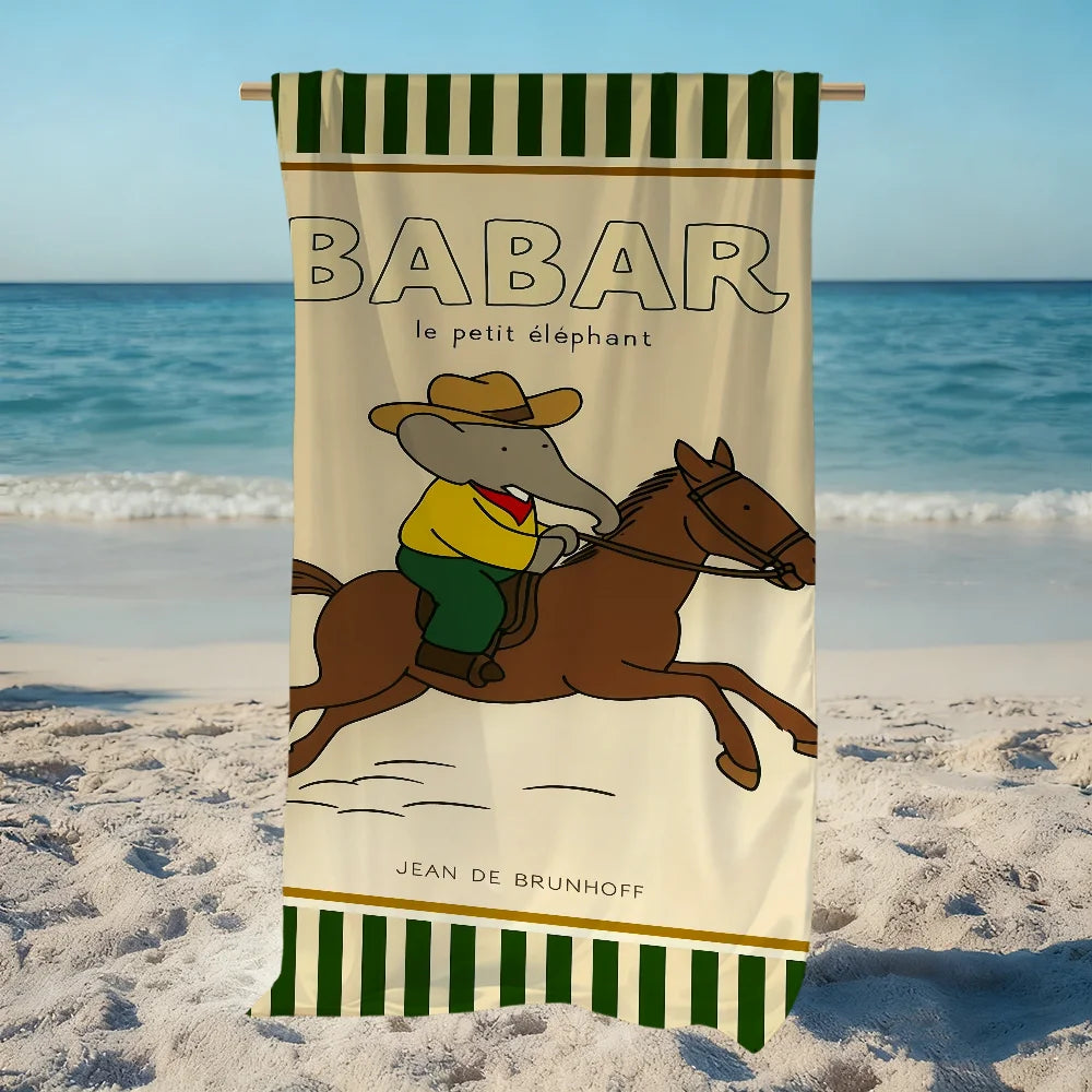 Babar Elephant Beach Towel – Quick Dry Soft Pool & Travel Towel Quick Dry Beach Towel Peaceful Pleasures Health and Wellness