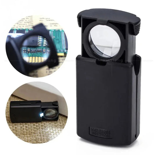 30X Pull-Type Jewelry Magnifier Mini Pocket Hand Magnifying Glass Portable Microscope Jeweler Eye Glass Loupe with Led Light Peaceful Pleasures Health and Wellness 30x