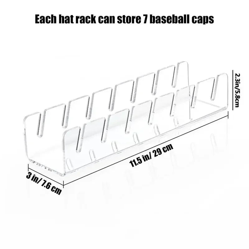 Hot sale Baseball cap racks Stackable Rectangular Acrylic Hat Organizer Stand For Baseball Caps Display And Organizer Peaceful Pleasures Health and Wellness