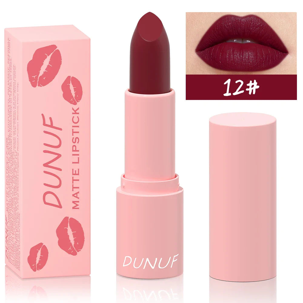 DUNUF Matte Lipstick – 24Hr Waterproof Non-Stick Lip Color