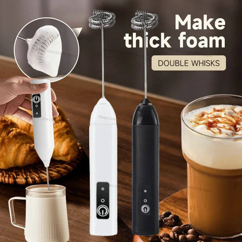 USB Handheld Milk Frother Electric Whisk for Coffee & Cappuccino