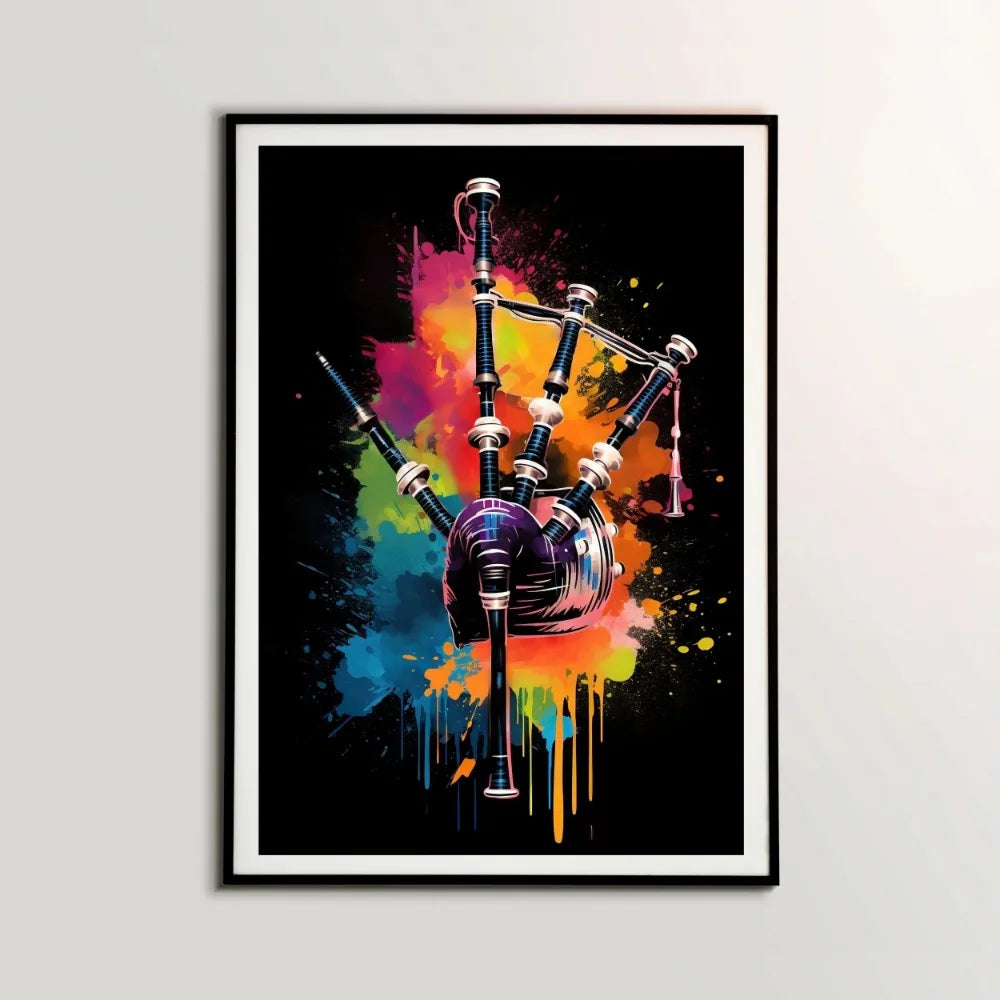 Musical Instruments Canvas Wall Art | Guitar Drum Saxophone Poster