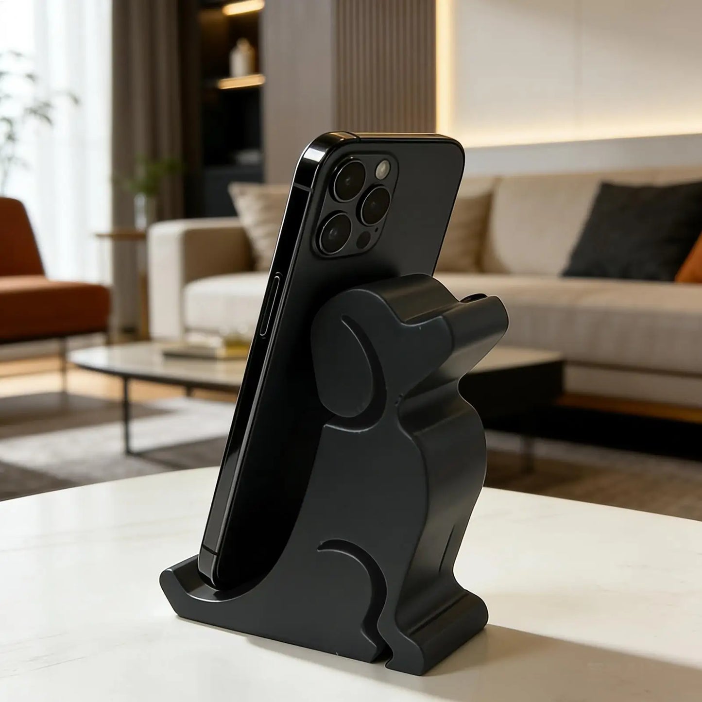 Cute Dog Figurine Phone Stand Anti-Slip Desk Cell Phone Holder Adorable Desk Decor & Functional Stand For Home Office Outdoor Peaceful Pleasures Health and Wellness