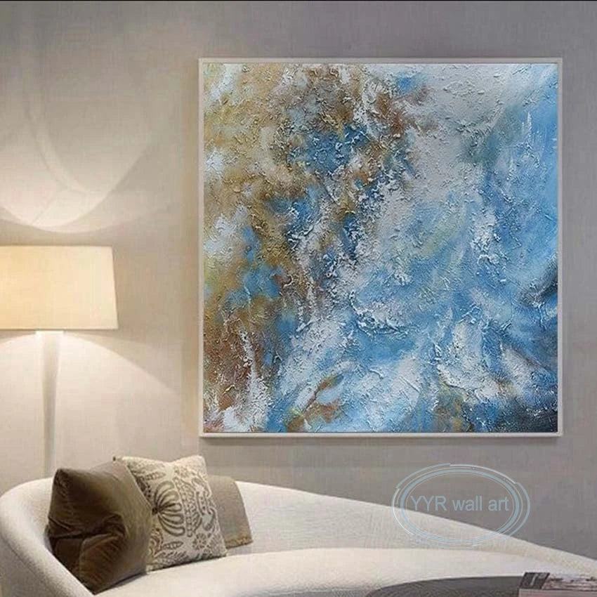 Large Square Mural Abstract Art Oil Painting Handmade Texture Wall Decoration Canvas Living Room Bedroom Restaurant Custom Image Peaceful Pleasures Health and Wellness