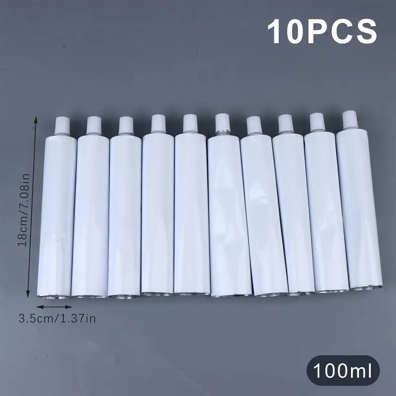 10-Pack Empty Aluminum Paint Tubes – 30ml, 60ml & 100ml