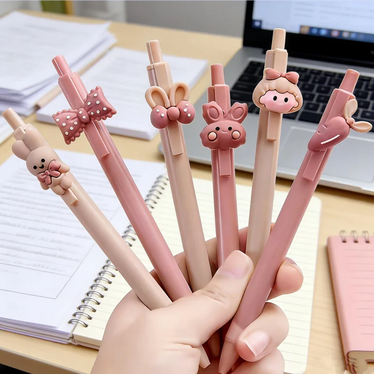 12-Pack Cute Ballpoint Pens | Bunny & Bow Designs, Black Ink Novelty Ballpoint Pens Peaceful Pleasures Health and Wellness