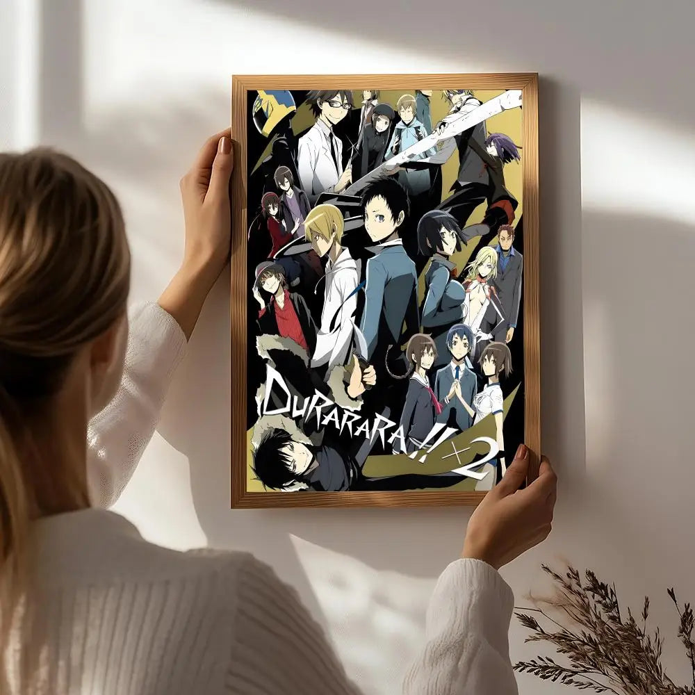 Anime D-Durarara!! Poster HD Self Adhesive Waterproof Wall Art Ideal for Home Office Dorm Bedroom Great Gift Peaceful Pleasures Health and Wellness White6 15X20cmNoframe