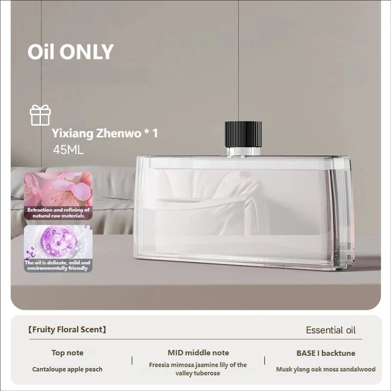 Portable Rechargeable Aroma Diffuser Essential Oil Diffuser Timer Air Freshener for Car Home Living Room Bathroom Peaceful Pleasures Health and Wellness 1pc Trueme Oil