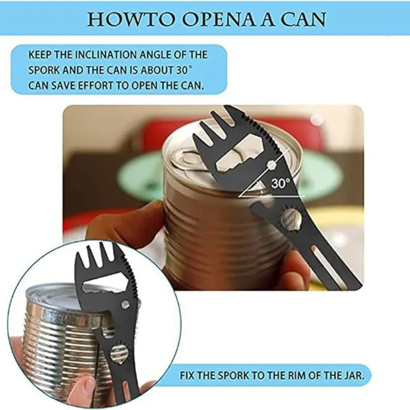 10-in-1 Camping Spork | Stainless Steel Multi-Tool Utensil Camping Multi-Tool Utensil Peaceful Pleasures Health and Wellness