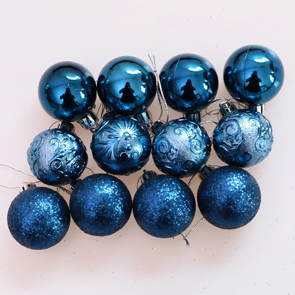 12-Pack 4cm Plastic Christmas Ball Ornaments – Shiny Baubles