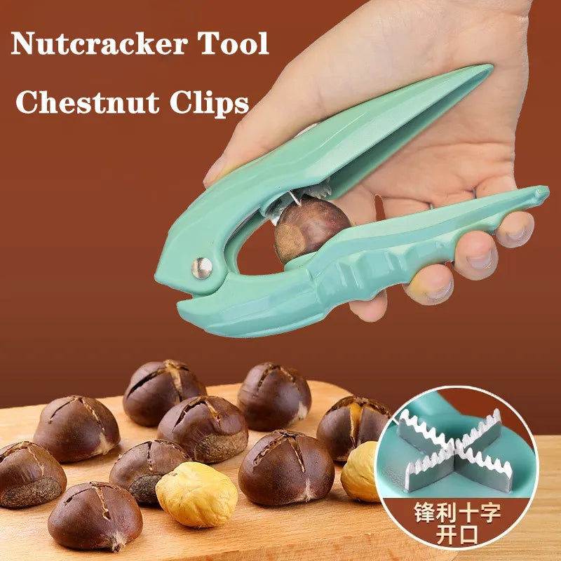 Stainless Steel Chestnut Clip Machine Nutcracker Opener Tool Nuts Walnut Cut Sheller Chestnut Shelling Cutter Kitchen Gadgets Peaceful Pleasures Health and Wellness