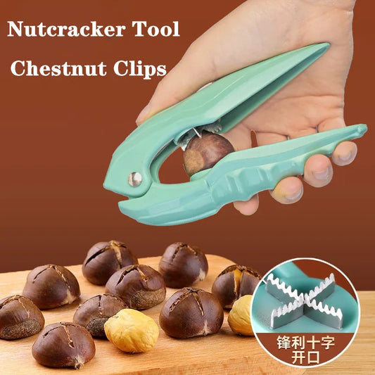 Stainless Steel Chestnut Clip Machine Nutcracker Opener Tool Nuts Walnut Cut Sheller Chestnut Shelling Cutter Kitchen Gadgets Peaceful Pleasures Health and Wellness