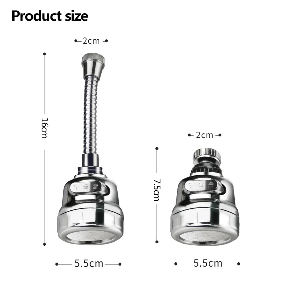 360 Degree Swivel Kitchen Faucet Aerator Adjustable Dual Mode Sprayer Filter Diffuser Water Saving Nozzle Faucet Connector Peaceful Pleasures Health and Wellness