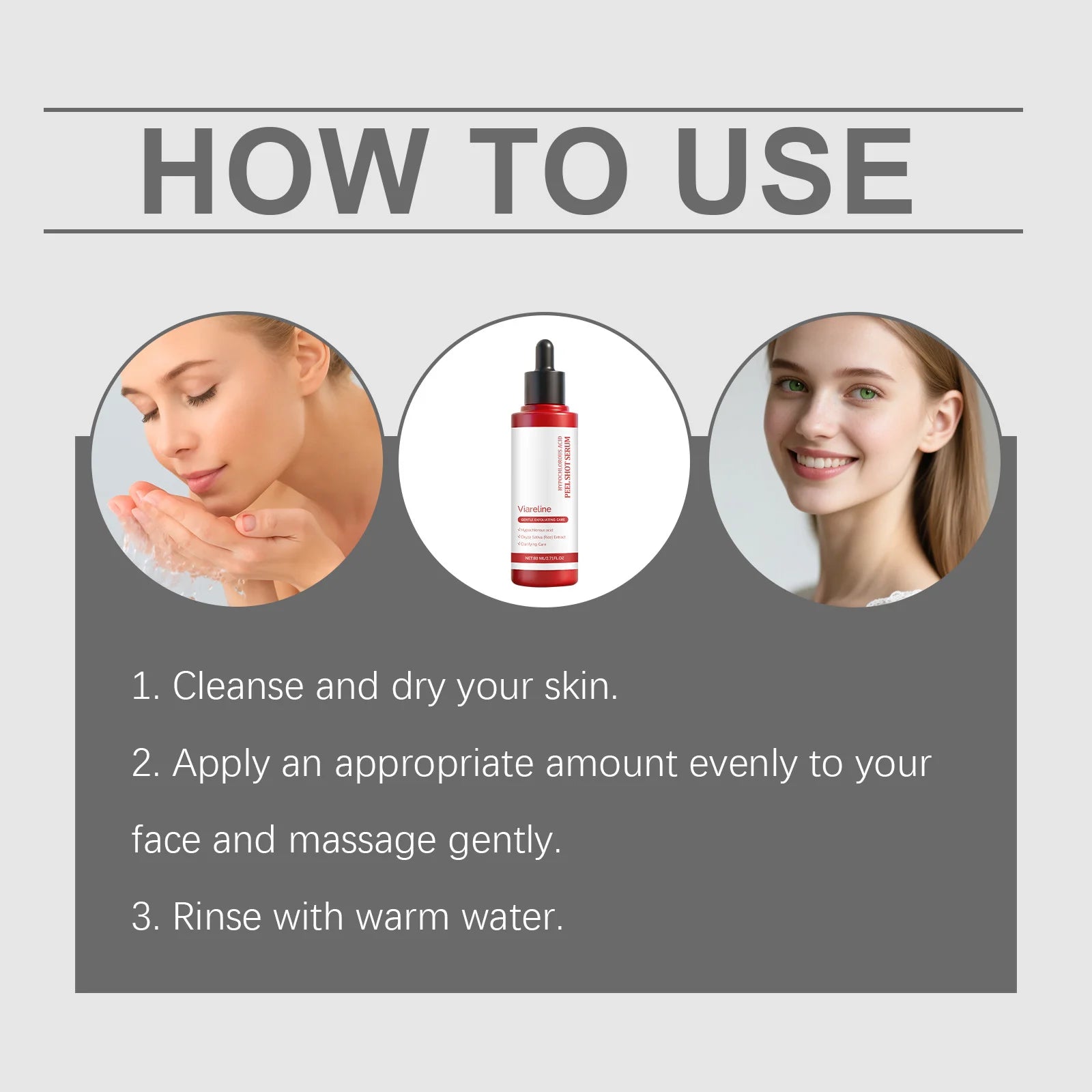 Rice Exfoliating Serum Moisturizing Brightening Cleansing Pores Dead Skin Remover Oil Control Smoothing Facial Peeling Essence Peaceful Pleasures Health and Wellness