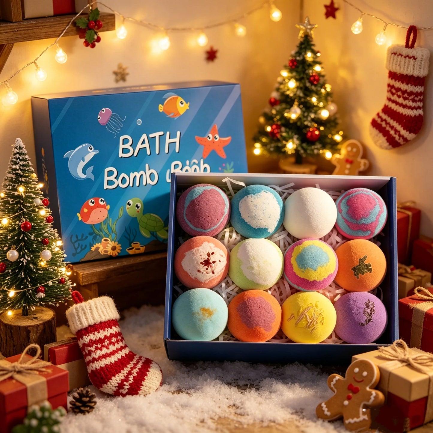 Natural Fizzy Bath Bombs Gift Set for Kids & Adults – 12 Pack