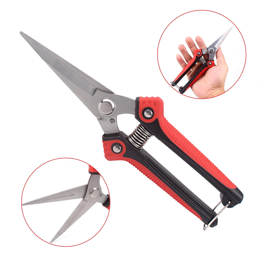 Pruning Shear Branch Scissors Stainless Steel Non-Slip Handle Sharp Garden Fruit Tree Pruning Very Sharp Garden Tools Peaceful Pleasures Health and Wellness