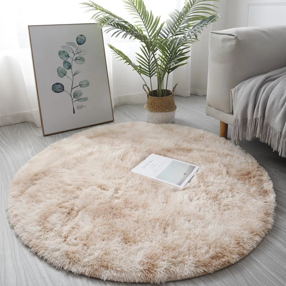 1X Circle Round Shaggy Rug Living Room Bedroom Carpet Floor Mat