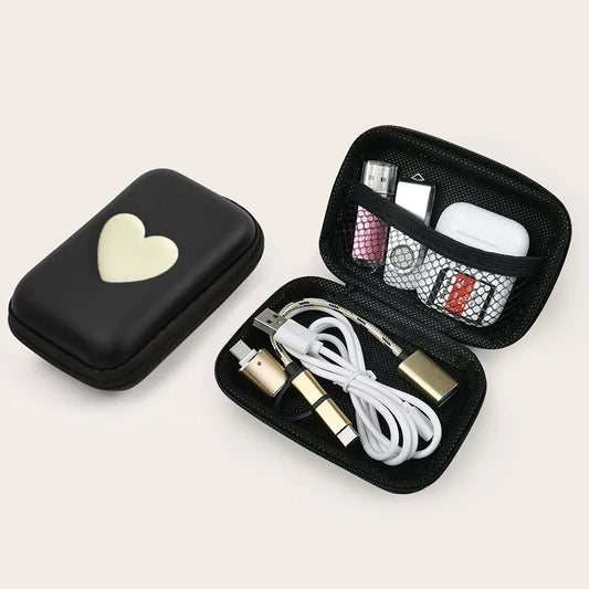Cross-BorderevaStorage Bag Hard Case Data Cable Packing Box Square Zipper Earphone Bag Digital AccessoriesccdCamera Bag Peaceful Pleasures Health and Wellness