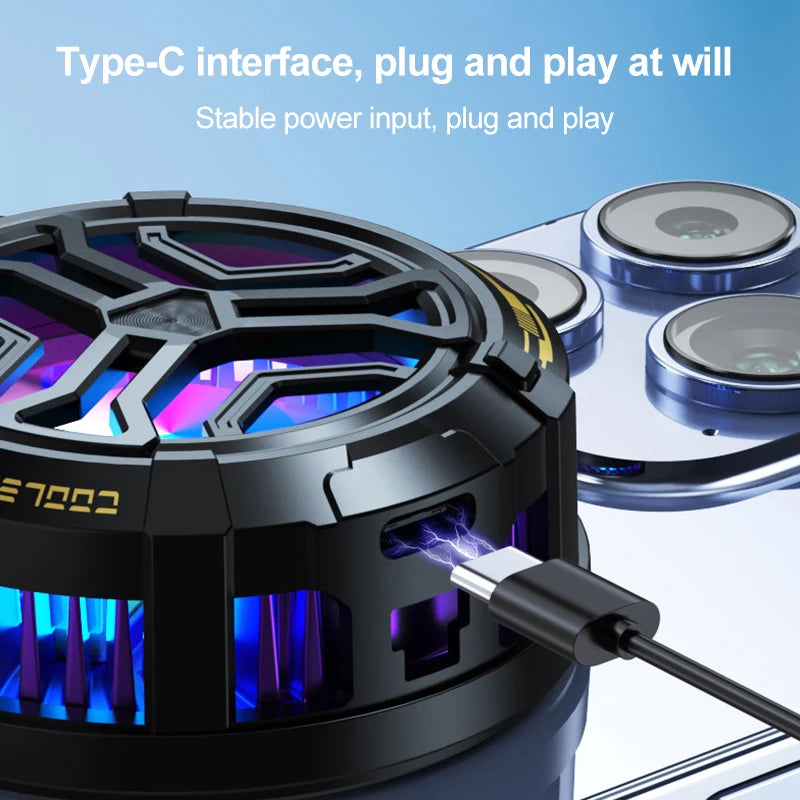 Magnetic Absorption Cooling Fan For Mobile Phone Cooler Fan Phone Three-gear Adjustable Phone Cooler For Games Processor Cooler Peaceful Pleasures Health and Wellness