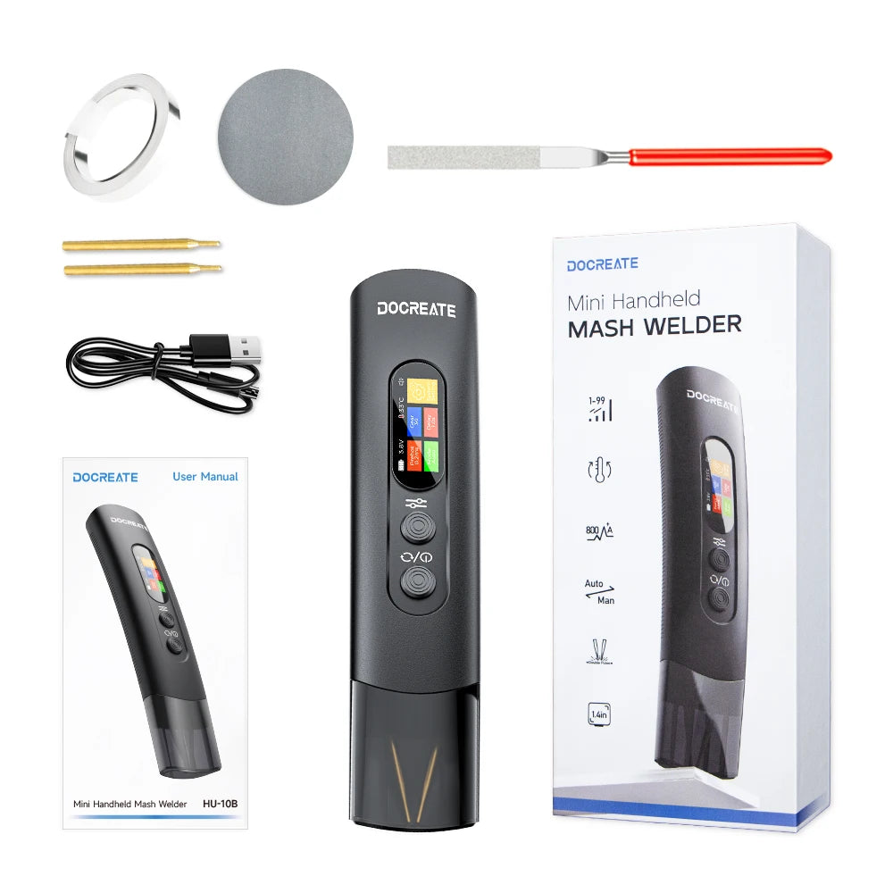 HU-10B Handheld Spot Welder 3360W 800A 1.4" Color Screen Auto Manual Dual Mode for 18650 Battery Welding Peaceful Pleasures Health and Wellness HU-10B