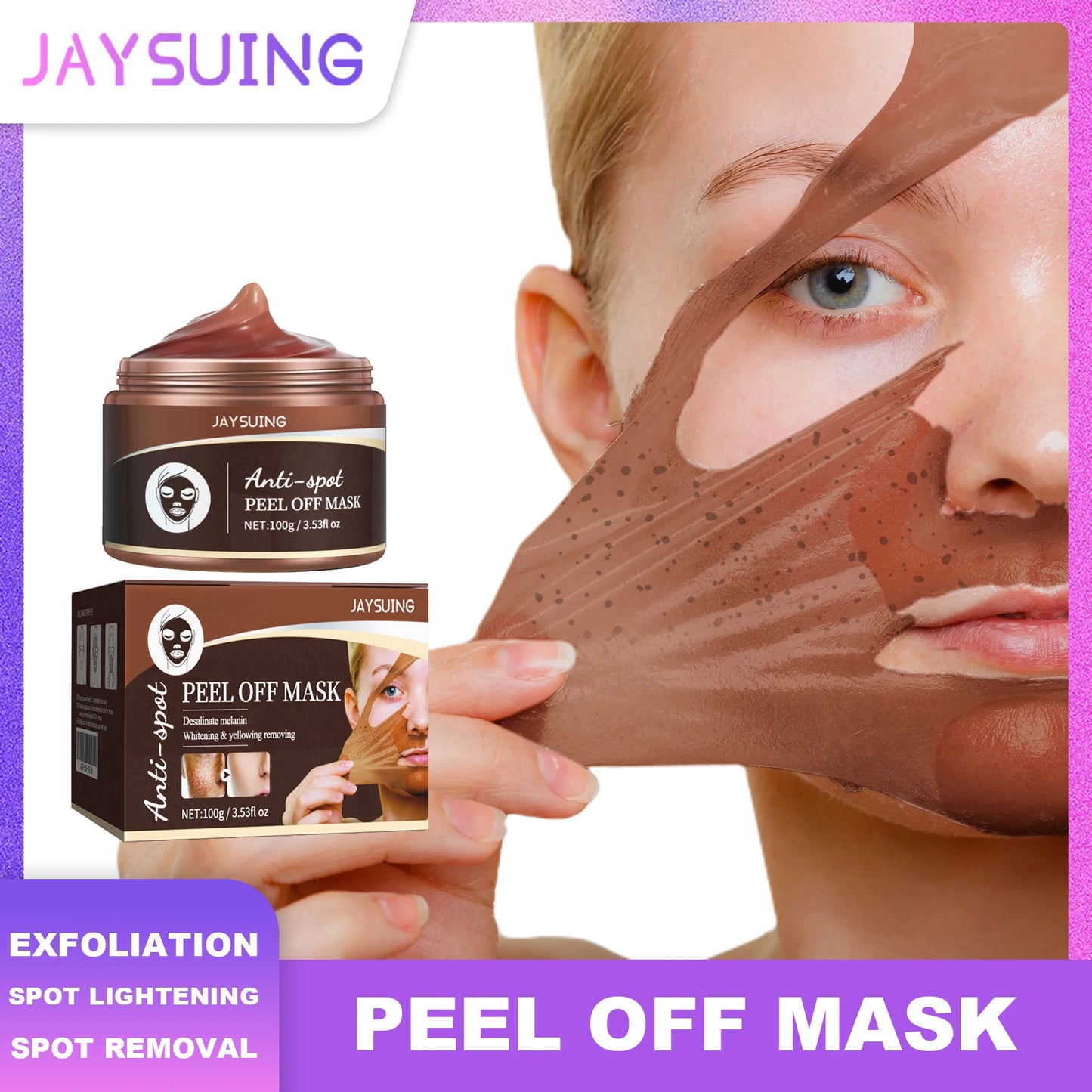 Jaysuing Natural Peel Off Mask Reduce Fine Lines Dark Spot Dark Circles Correction Lifting Firming Face Skin Care Beauty Makeup Peaceful Pleasures Health and Wellness