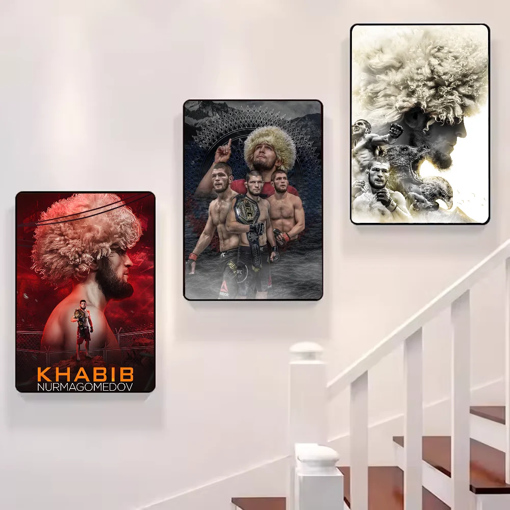 Khabib Nurmagomedov UFC Poster – HD Waterproof PVC Wall Art Sports Wall Poster Peaceful Pleasures Health and Wellness