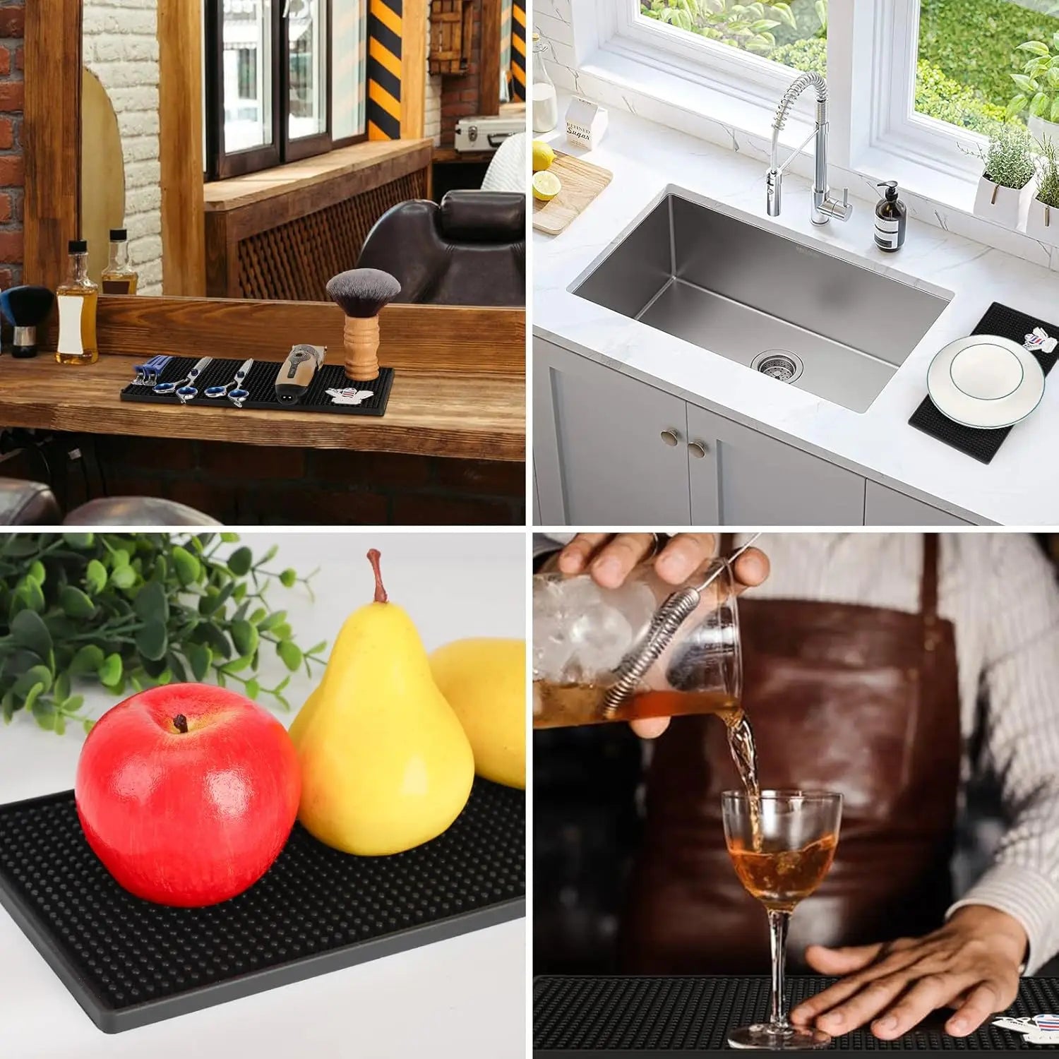 Barbershop Silicone Non-slip Station Mat Hairdressing Scissor Tool Storage Display Pad Professional Salon Bar Accessory Supplies Peaceful Pleasures Health and Wellness