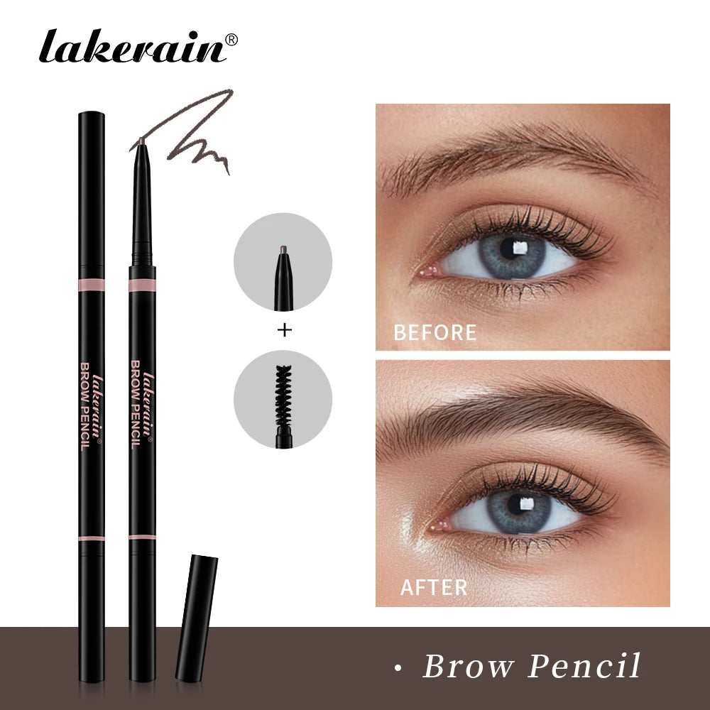 3Colors Double-headed Eyebrow Pencil Automatic Rotation Ultra-fine Eyebrow Pencil Waterproof Makeup Free Eye Cosmetics For Women Peaceful Pleasures Health and Wellness