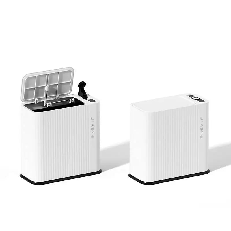 Press-Open Corner Waste Bin - Large Capacity Multi-Functional Trash Can, Space-Efficient, Home Décor Must-Have Peaceful Pleasures Health and Wellness Stripe White