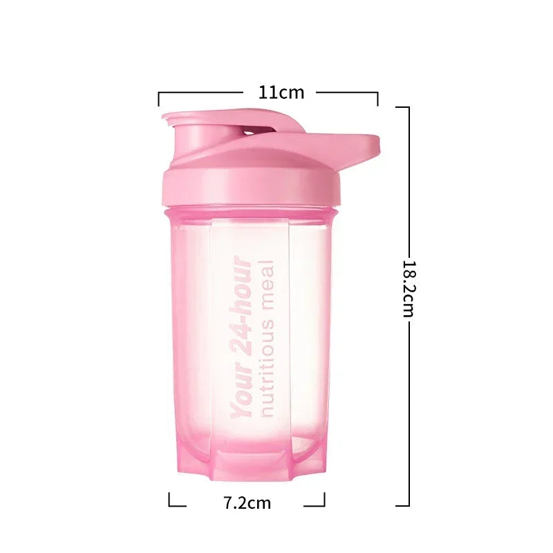 Portable Shaker Cup for Men and Women Protein Powder Replacement Milkshake Mixing Cup Fitness Sports Water Cup Scale Bottle Peaceful Pleasures Health and Wellness Pink
