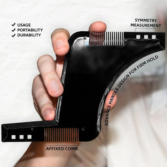 Men's Beard Shaping Template Ruler & Styling Comb Tool Beard Shaping Tool Peaceful Pleasures Health and Wellness