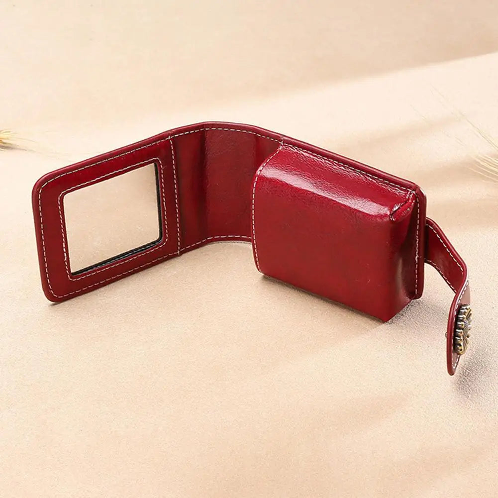 Mini Makeup Bag Portable Lipstick Cosmetic Bag High Quality Genuine Leather Lipstick Packet Lipsticks Storage Pouch With Mirror Peaceful Pleasures Health and Wellness
