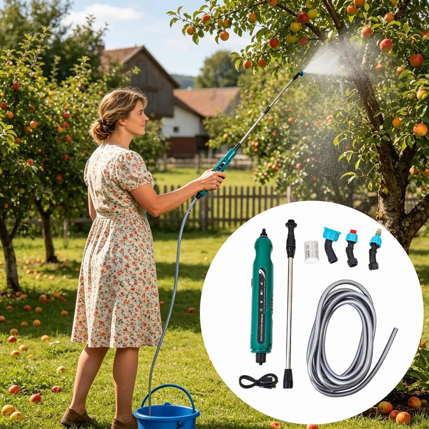 Electric Sprayer Wand With 3 Adjustable Nozzles And Hose Portable Watering Sprayer Wand For Lawn Yard Patio Outdoor Flower Bed Peaceful Pleasures Health and Wellness