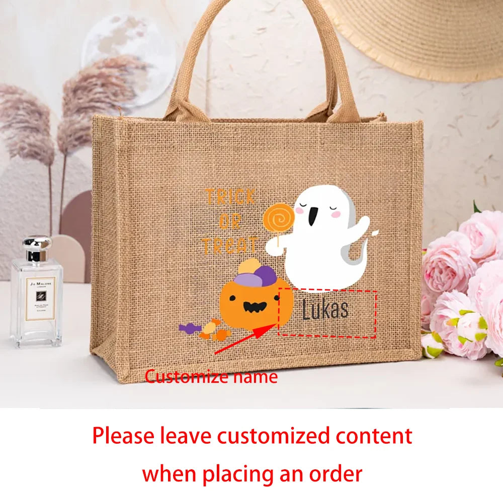 Personalized Halloween Trick or Treat Tote Bag | Custom Kids Name